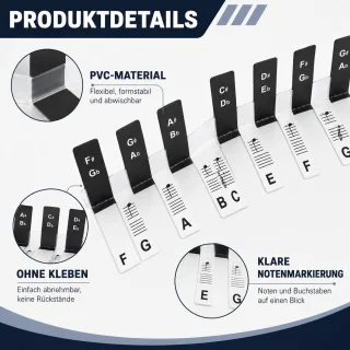 Afneembare notenetiketten toetsenbord 88 toetsen - ShopVlot