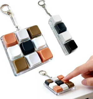 Anti-stress keyboard keychain 2 stuks - toetsen 9 en 4 - ShopVlot