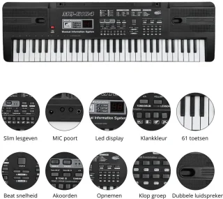 BellissiBo Keyboard Piano 61 toetsen voor kinderen 1-6 jaar