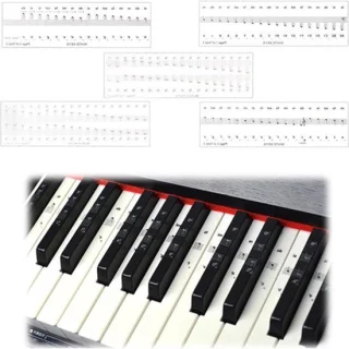 Complete set muziekstickers voor piano en keyboard