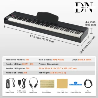 Deniva Digitale Piano 88-toetsen