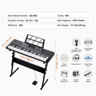 Digital Keyboard Piano Serie 61 toetsen