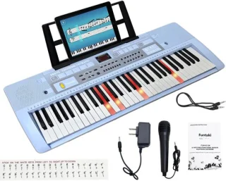 Elektronisch piano keyboard 61 toetsen met microfoon en standaard - ShopVlot