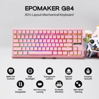 Wat vinden we goed aan de EPOMAKER G84 80% Mechanical Gaming Keyboard (Black, Clear Switch)