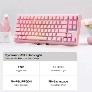 EPOMAKER G84 80% Mechanical Gaming Keyboard (Black, Clear Switch)