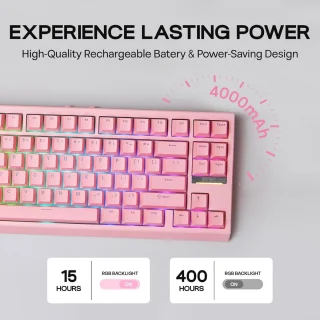 EPOMAKER G84 80% Mechanical Gaming Keyboard (Black, Clear Switch)