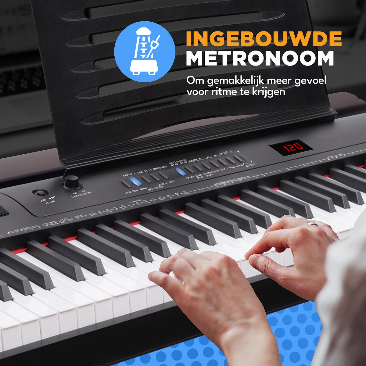 Finesse Digitale Piano 88 toetsen met statief en kruk