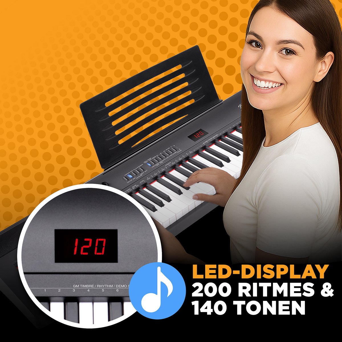 Finesse Digitale Piano 88 toetsen met statief en kruk