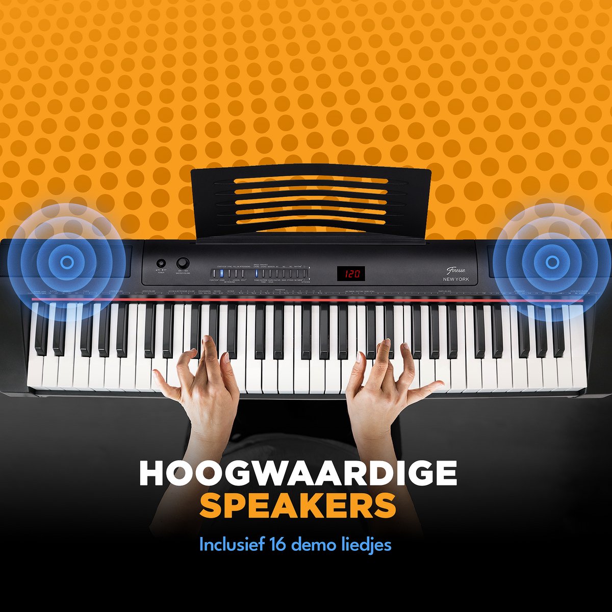 Finesse Digitale Piano 88 toetsen met statief en kruk