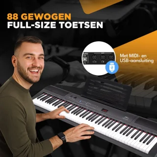 Finesse Digitale Piano 88 toetsen met statief en kruk