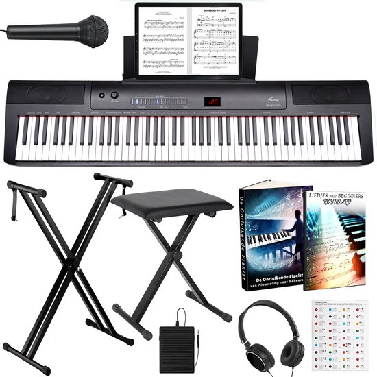 Finesse Digitale Piano 88 toetsen met statief en kruk