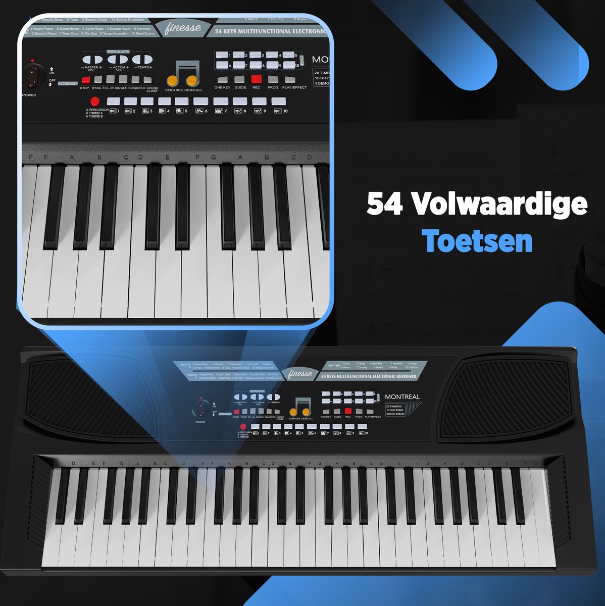 Wat vinden we goed aan de Finesse Keyboard Piano 54 Keys
