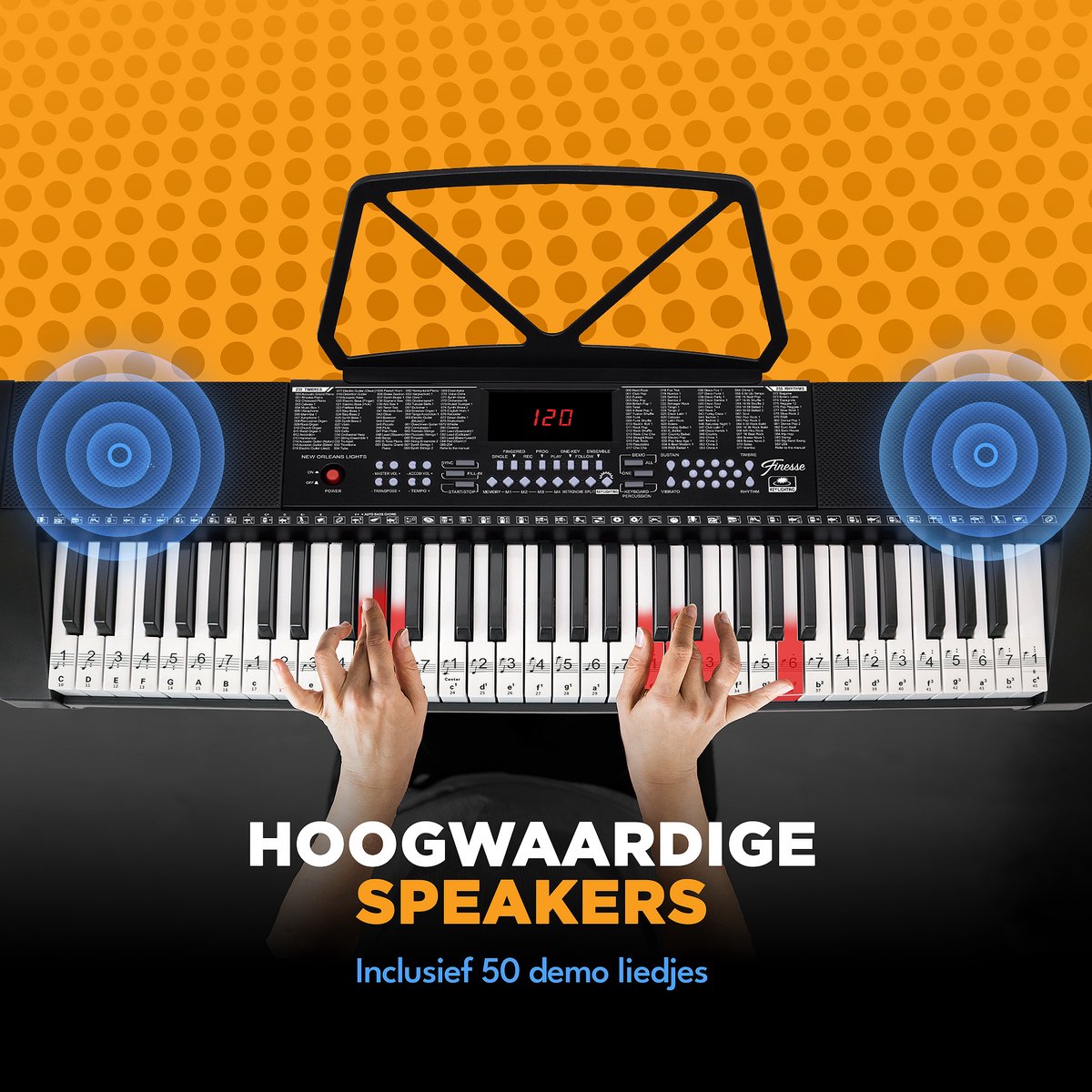 Finesse Keyboard Piano 61 Keys Digital Elektrische Piano
