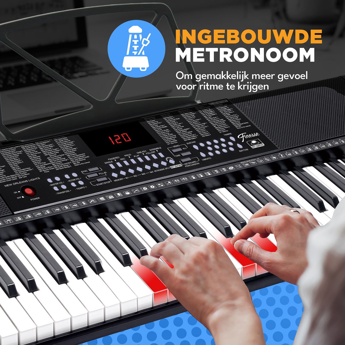 Finesse Keyboard Piano 61 Keys Digital Elektrische Piano