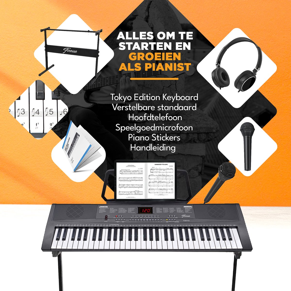 Finesse Keyboard Piano 61 Keys digitale piano