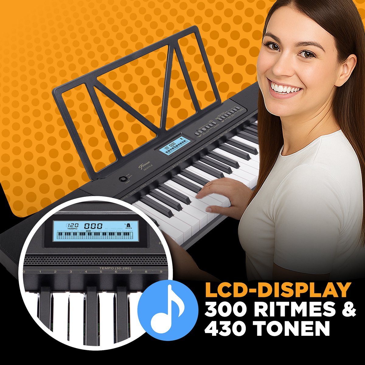 Finesse Keyboard Piano 61 Keys MIDI