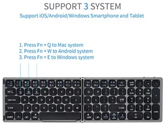 Foldable Bluetooth Keyboard (Grey)