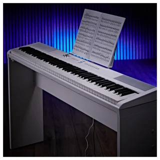 Gear4music SDP-2 Stagepiano met standaard, wit