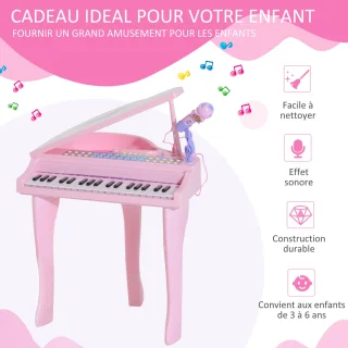 HOMCOM Elektronisch Kinderkeyboard Roze
