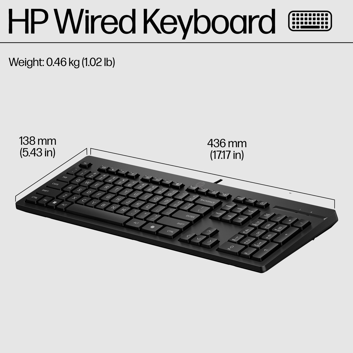 HP 125 USB-kabeltoetsenbord