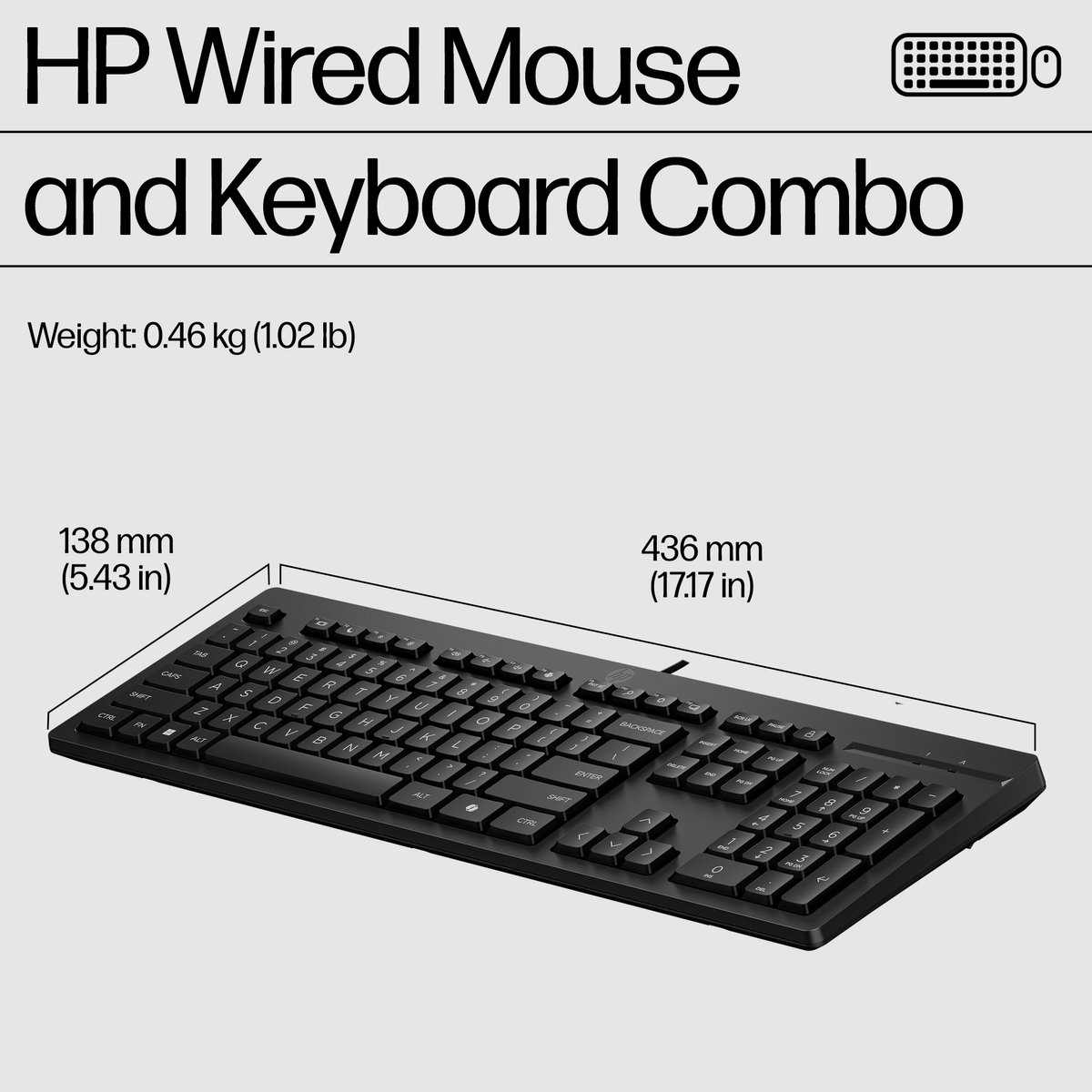 HP 225 bedraad toetsenbord en muis set