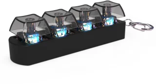 De Keyboard Fidget Mini mechanisch toetsenbord - 2-delig sleutelhanger - Zwart in één oogopslag