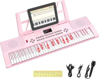 Keyboard piano 61 toetsen - Elektronisch keyboard voor beginners met verlichte toetsen en led-display - ShopVlot