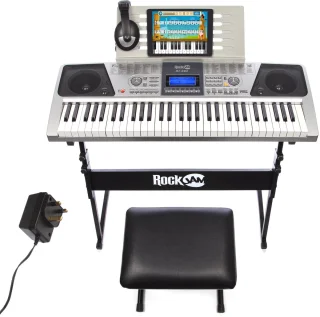 Keyboard Piano 61 Toetsen inclusief Stand en Bank met Koptelefoon