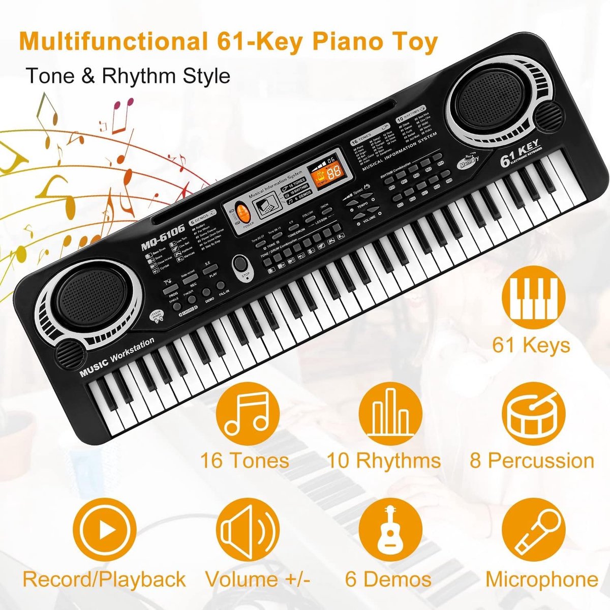 Keyboard Piano 61 Toetsen voor Kinderen