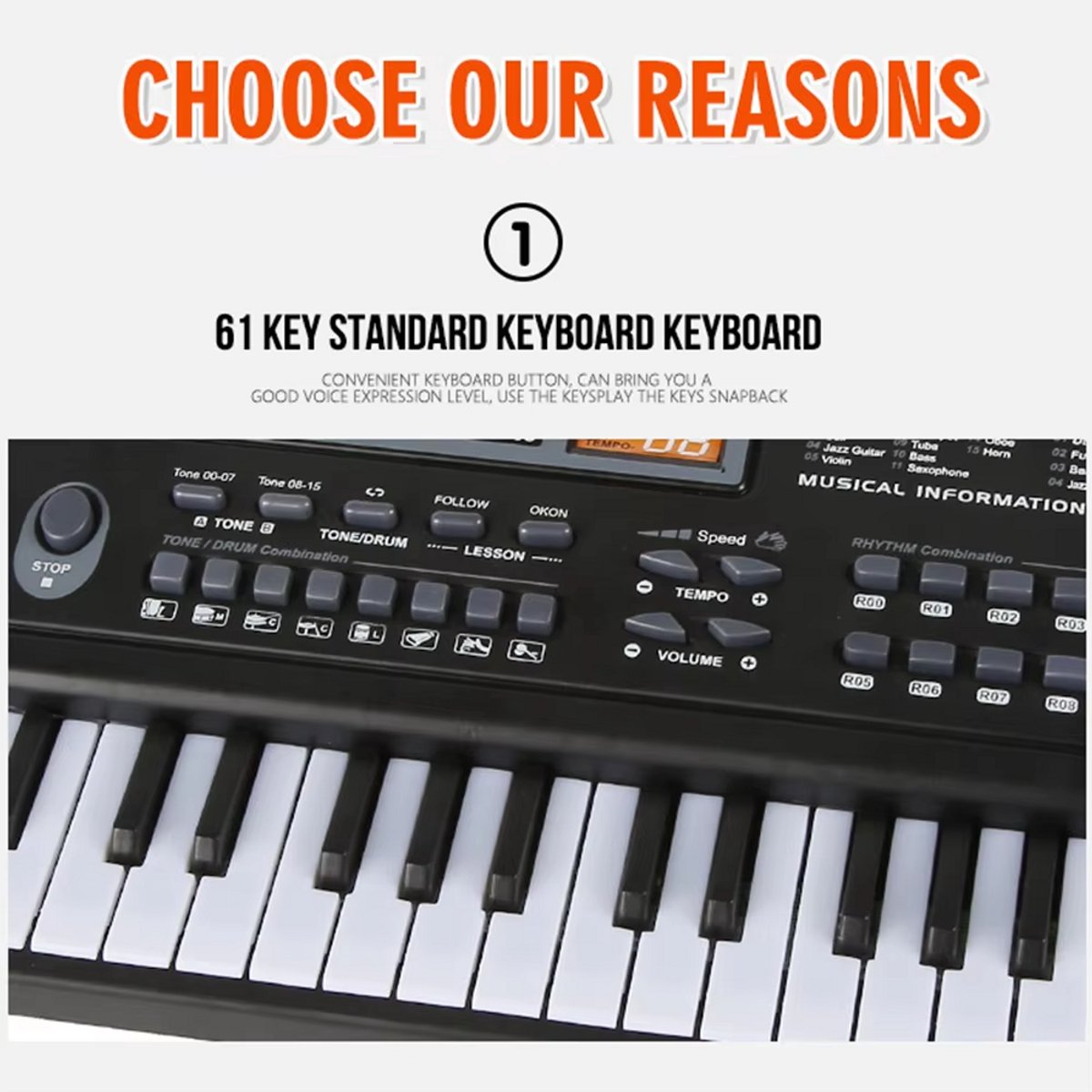 Keyboard Piano 61 Toetsen voor Kinderen