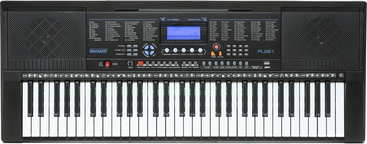 keymaXX PL-261 61-Note Portable Illuminated Keyboard Black