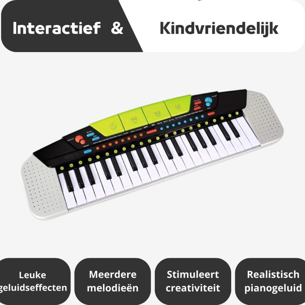 Wat vinden we goed aan de Kinder Keyboard 37 Toetsen Meerkleurig