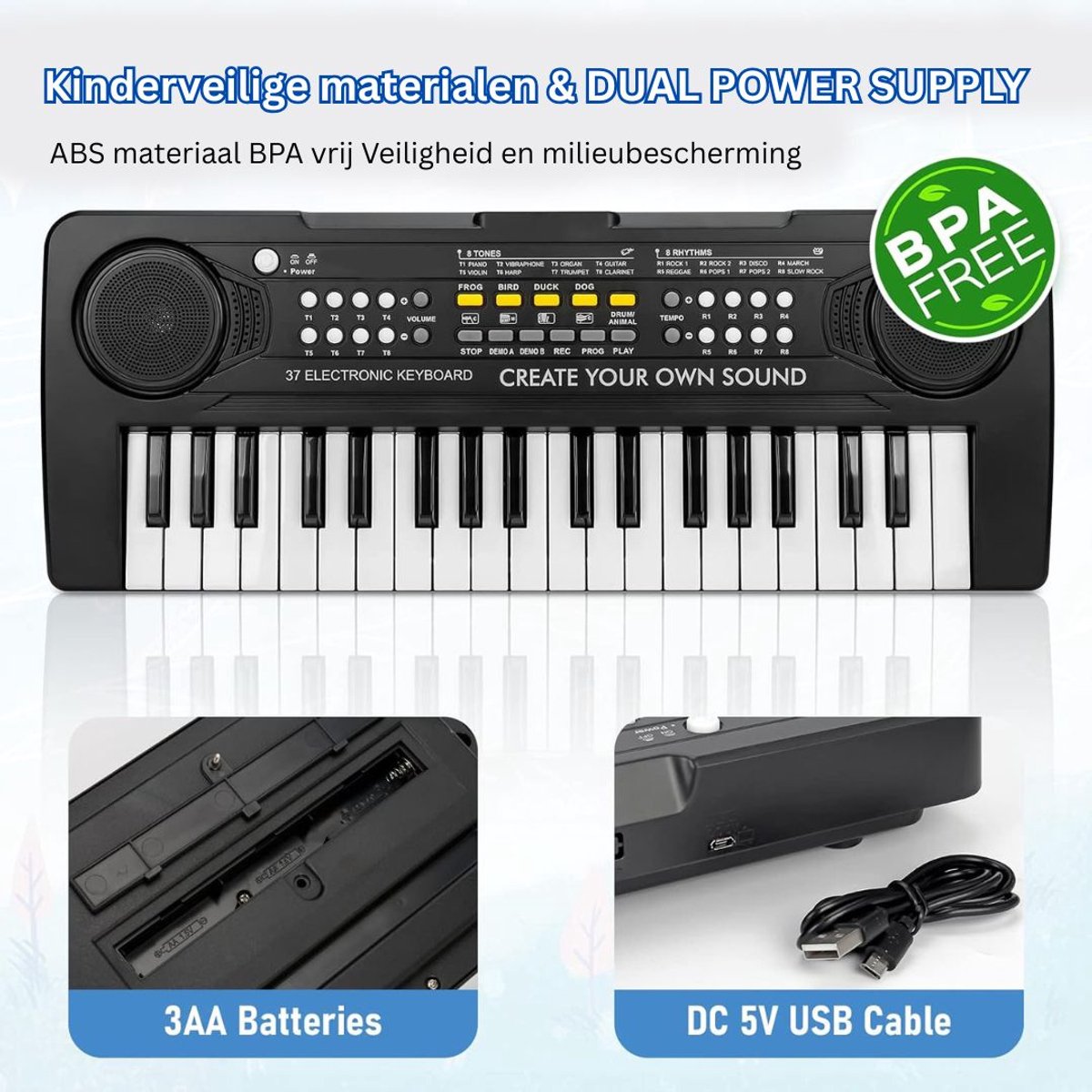 Kinder Piano Baby Keyboard Zwart
