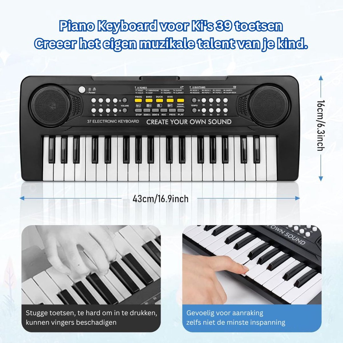Kinder Piano Baby Keyboard Zwart