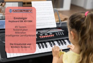 Kinderkeyboard 49 Toetsen Zwart - Inclusief Microfoon en Koptelefoon