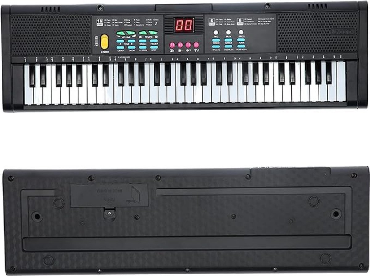 Luxe Elektrische Piano Keyboard Zwart inclusief Karaokeset