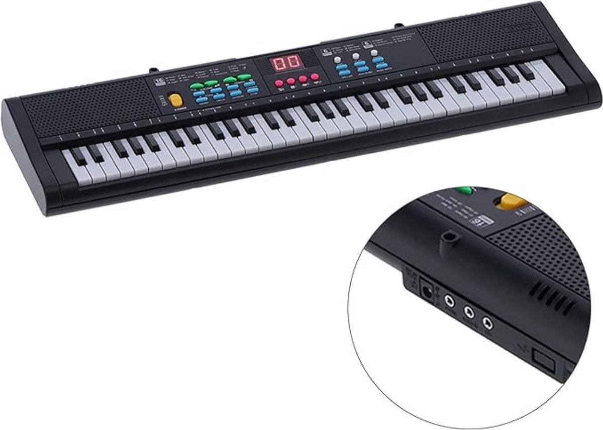 Luxe Elektrische Piano Keyboard Zwart inclusief Karaokeset
