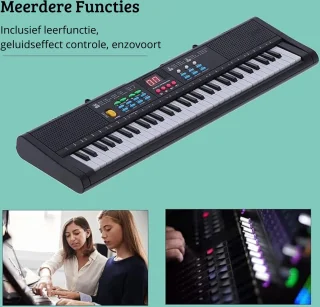 Luxe Elektrische Piano Keyboard Zwart inclusief Karaokeset