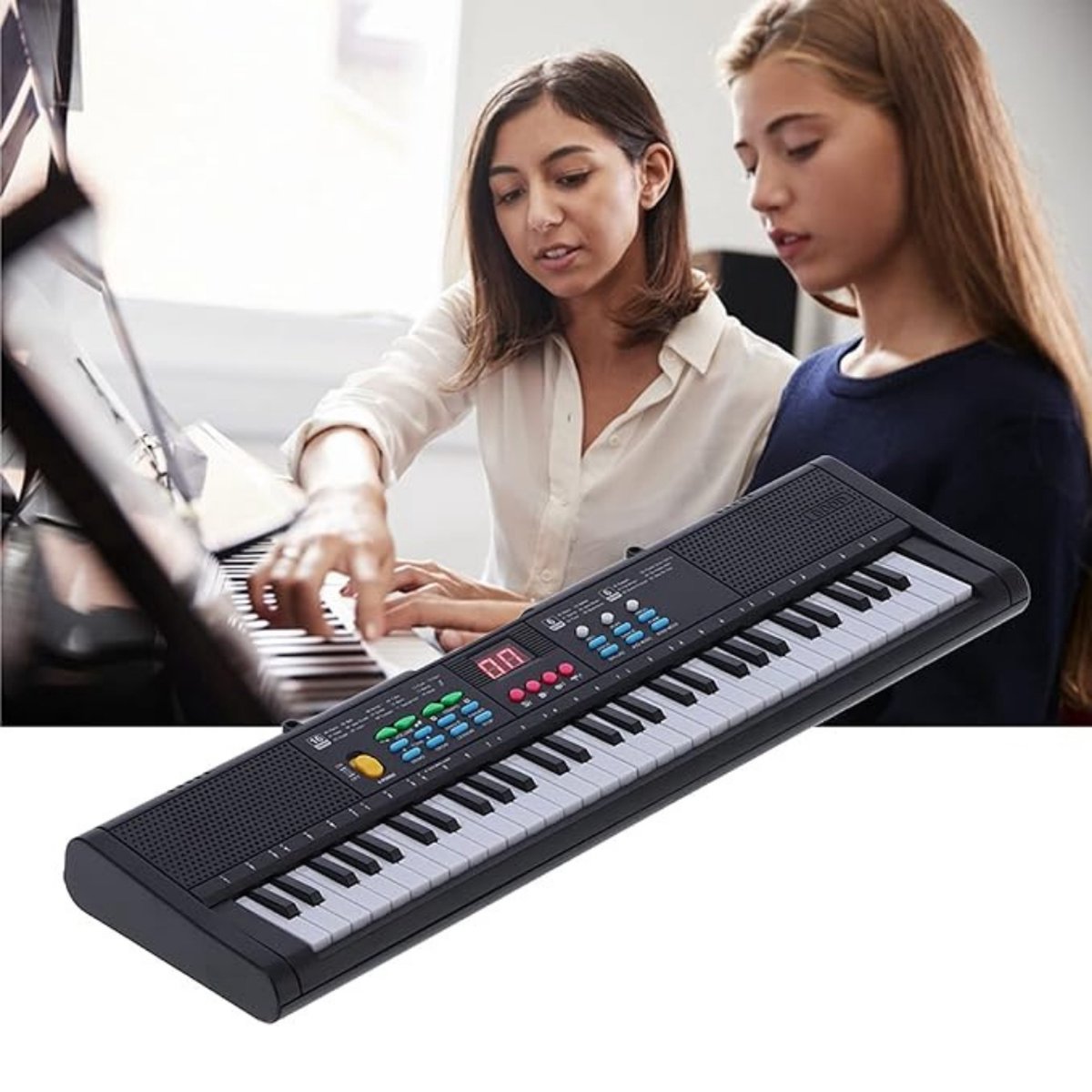 Luxe Elektrische Piano Keyboard Zwart inclusief Karaokeset