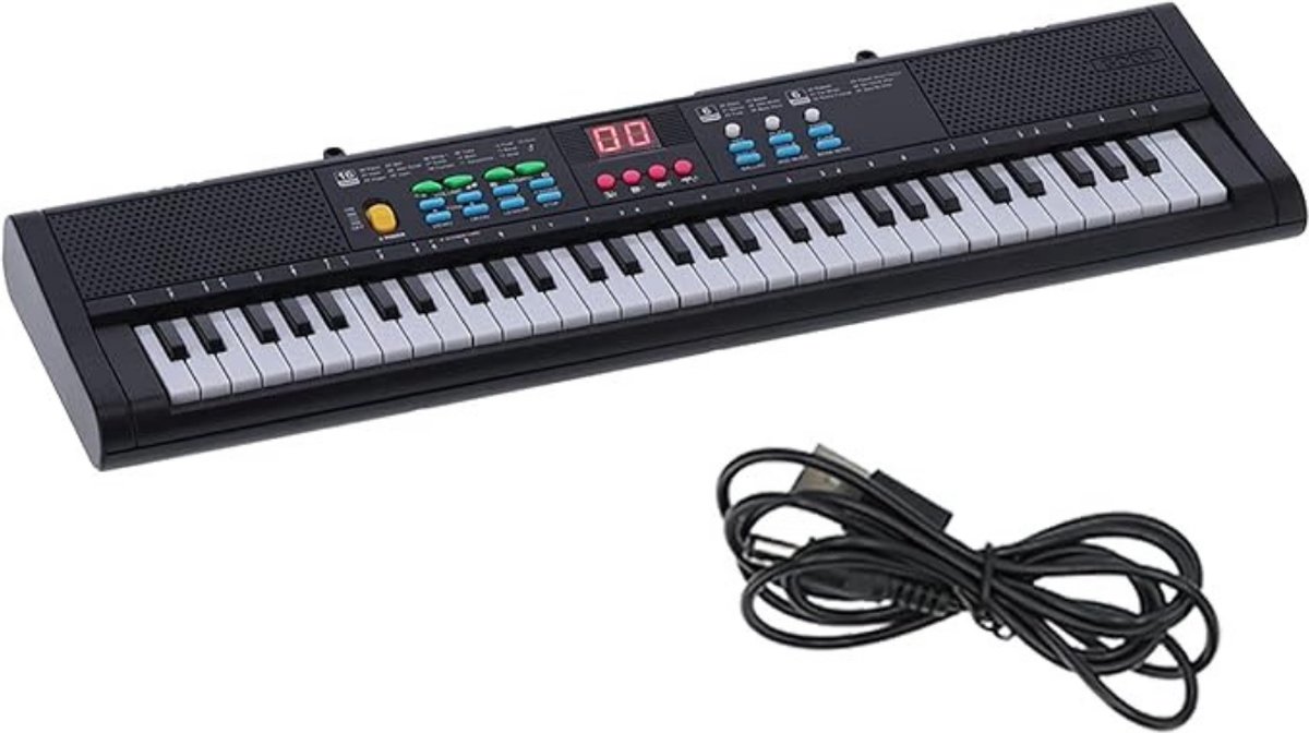 Luxe Elektrische Piano Keyboard Zwart inclusief Karaokeset