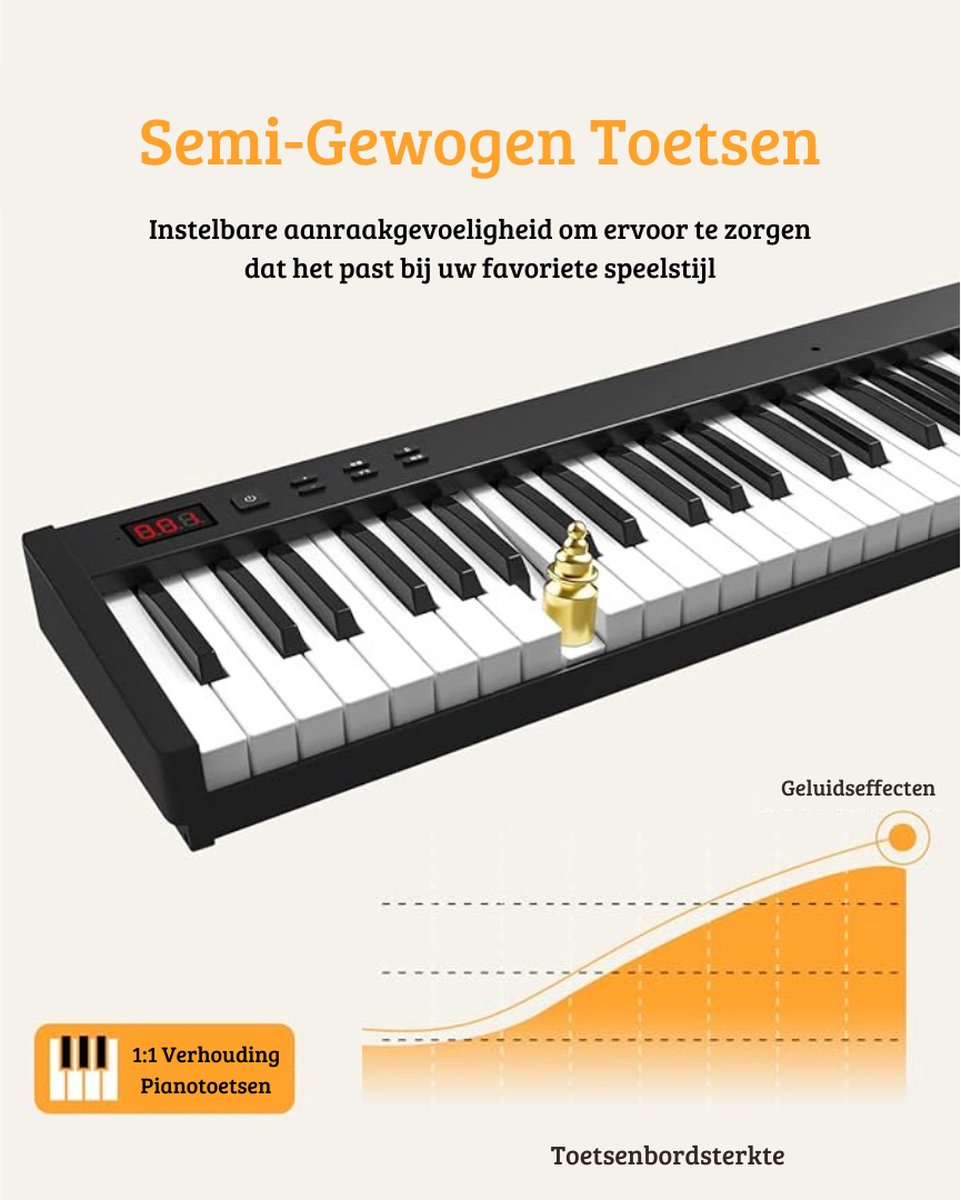 Luxe Keyboard Elektrische Piano 88 Semi-Gewogen Toetsen