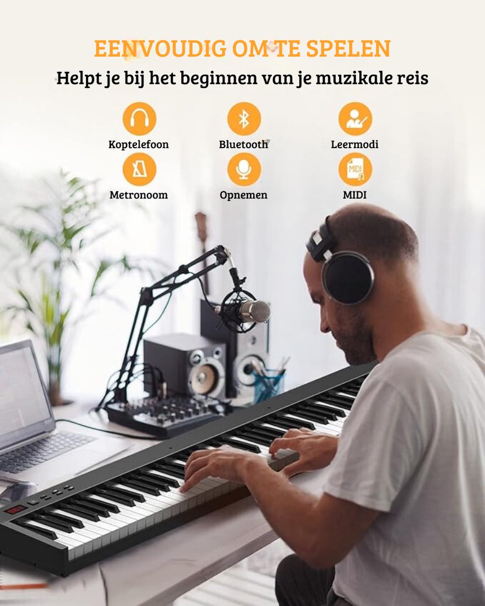 Luxe Keyboard Elektrische Piano 88 Semi-Gewogen Toetsen
