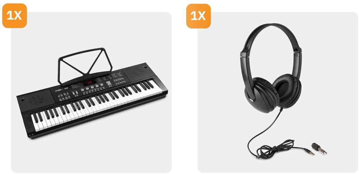 MAX KB15 Keyboardset met Koptelefoon en Bladmuziekhouder