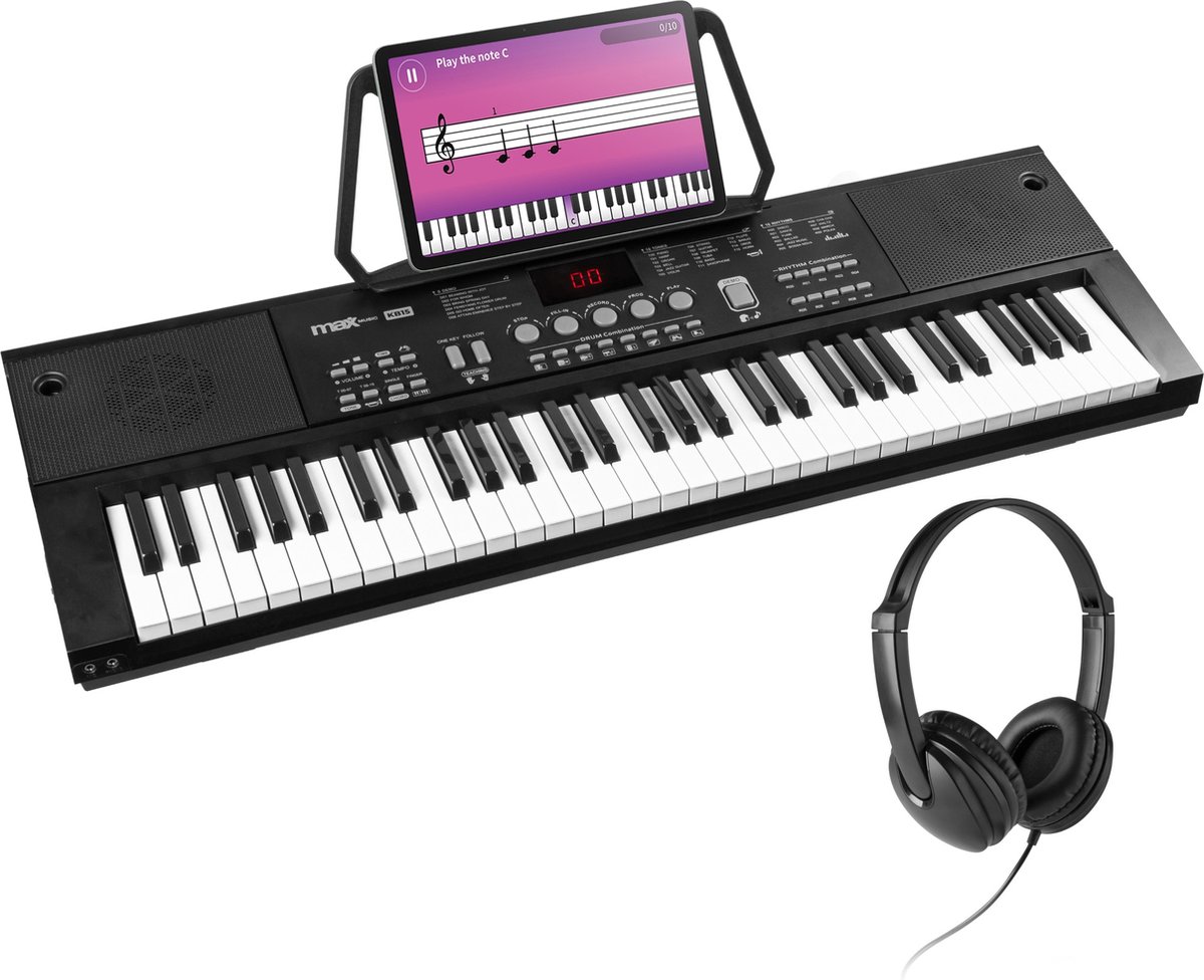 MAX KB15 Keyboardset met Koptelefoon en Bladmuziekhouder