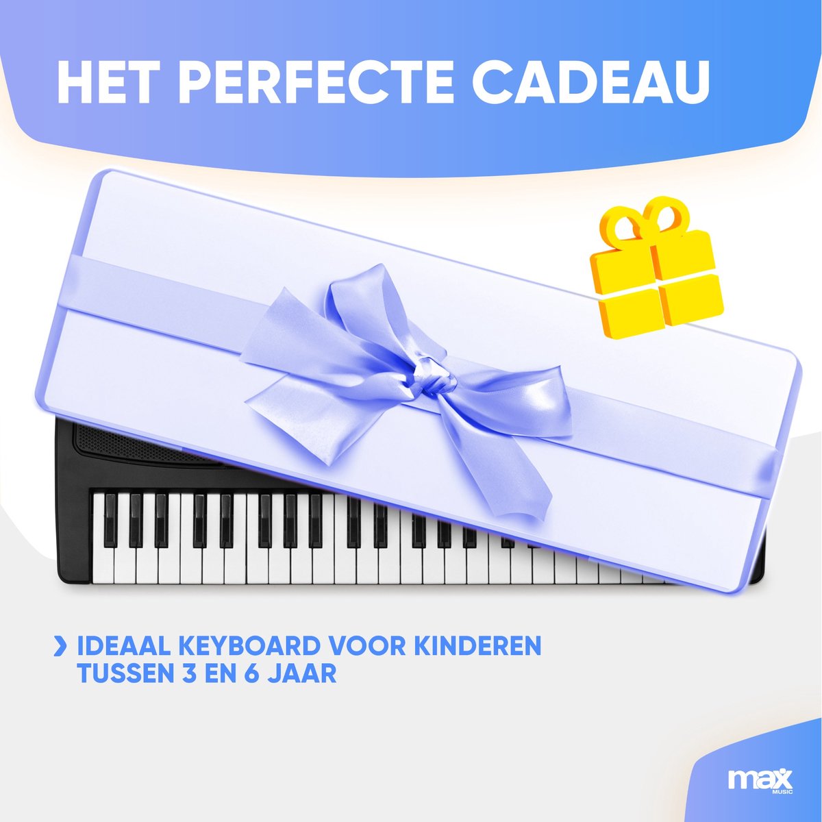 MAX KD49 Kinderpiano 49 toetsen Zwart