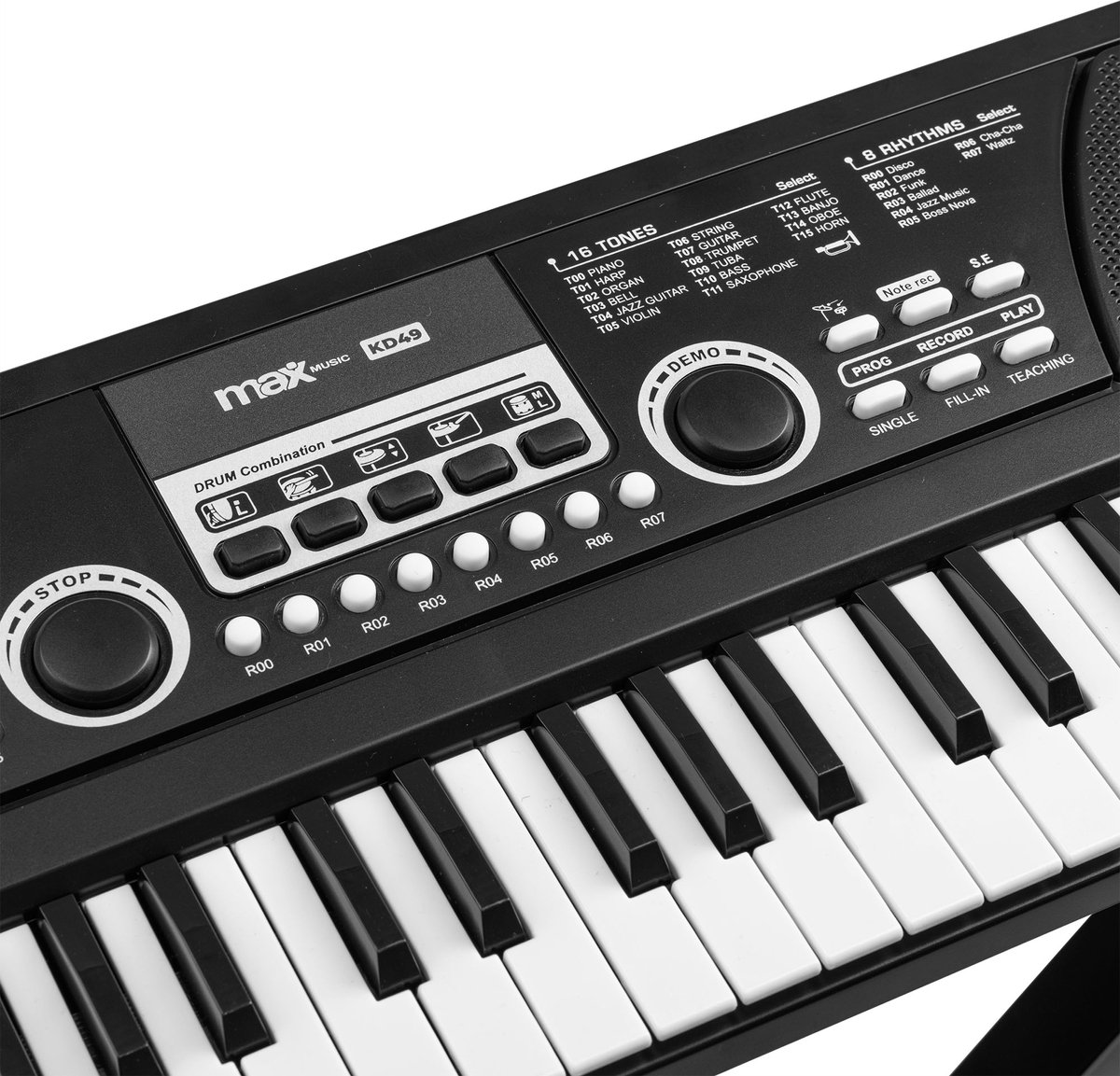 MAX KD49 Kinderpiano 49 toetsen Zwart