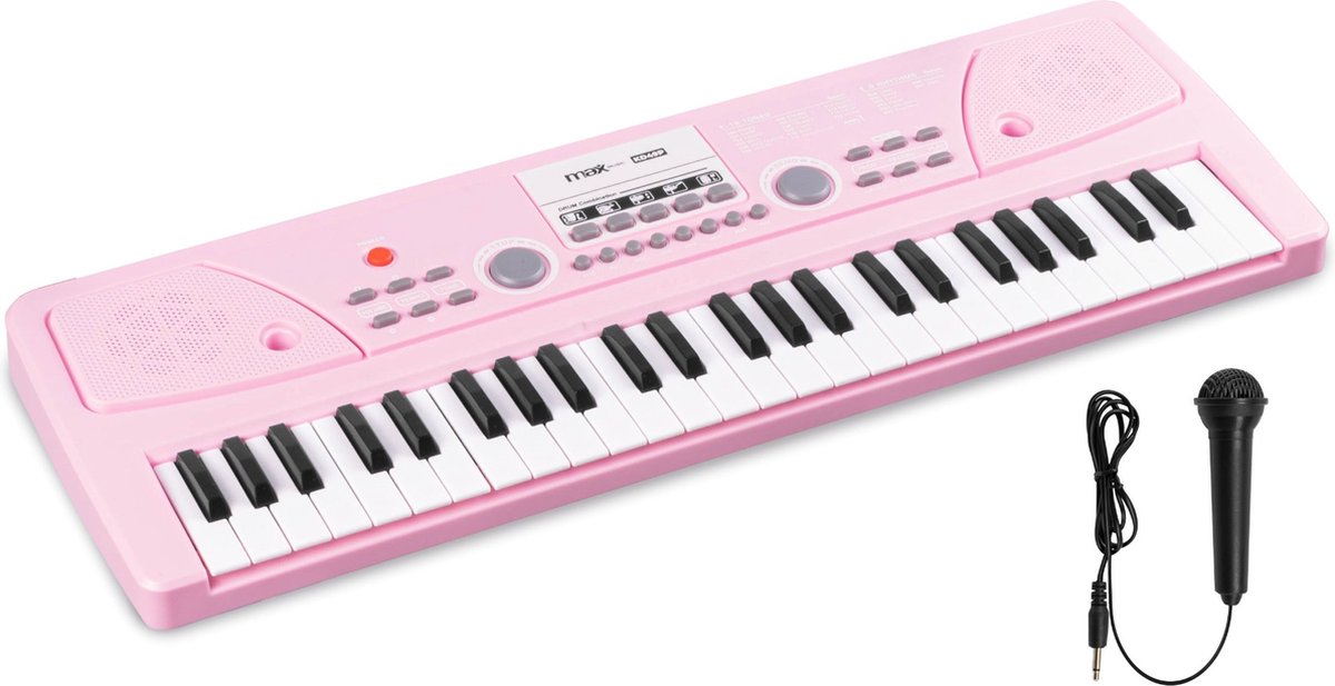 MAX KD49P Kinderpiano 49 Toetsen Roze