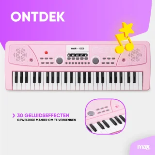MAX KD49P Kinderpiano 49 Toetsen Roze