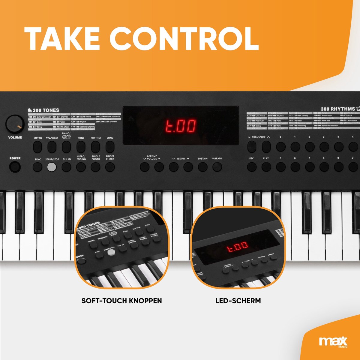 Wat vinden we goed aan de MAX Rhapsody MIDI Keyboard 49 toetsen USB