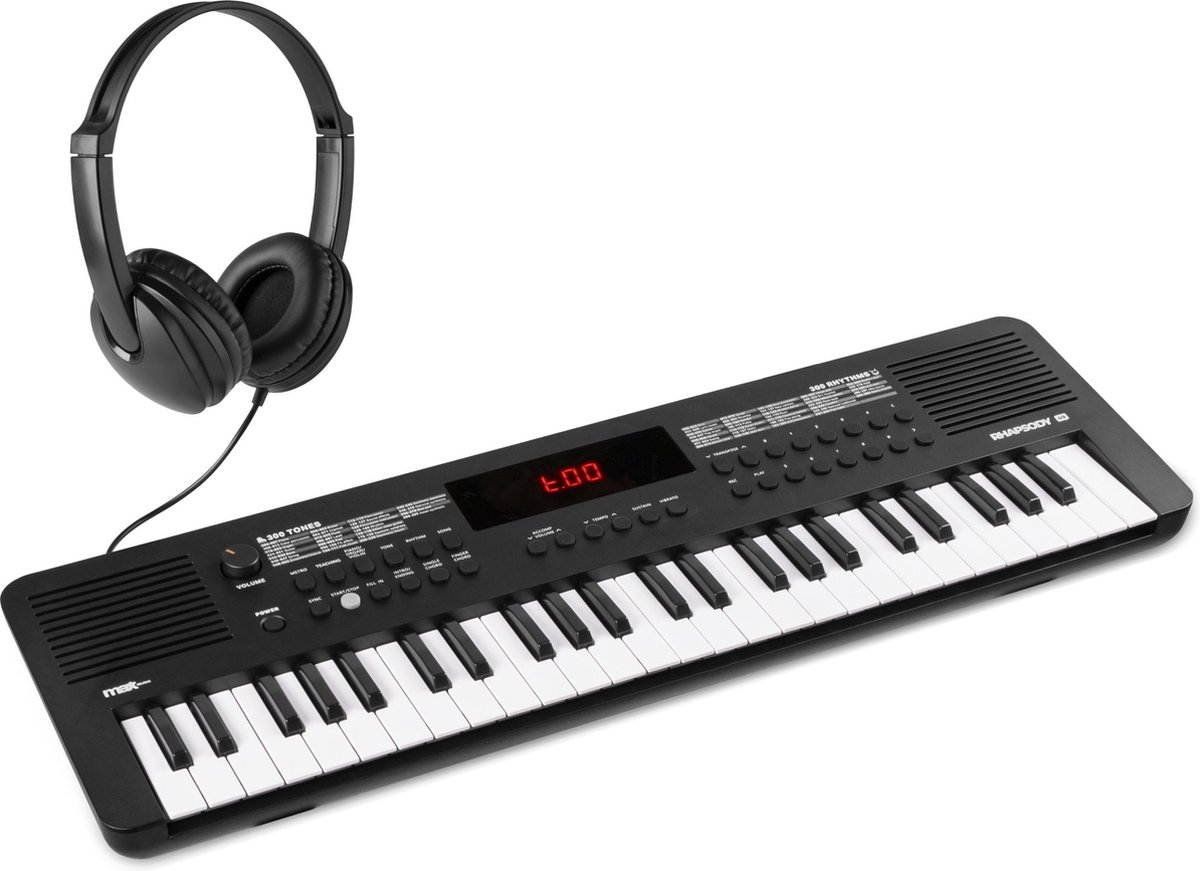 De MAX Rhapsody49 49-toetsen MIDI keyboard inclusief koptelefoon in één oogopslag
